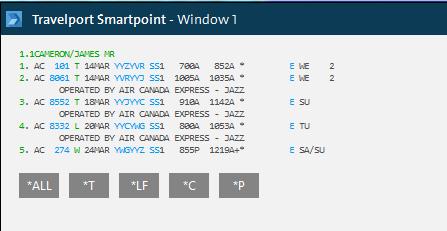 Quoting Multiple Fare Families For multi-leg itineraries, Smartpoint displays each fare flight