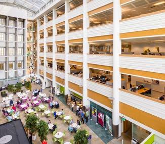 The space is divided over five floors and is currently designed as high-quality open plan working