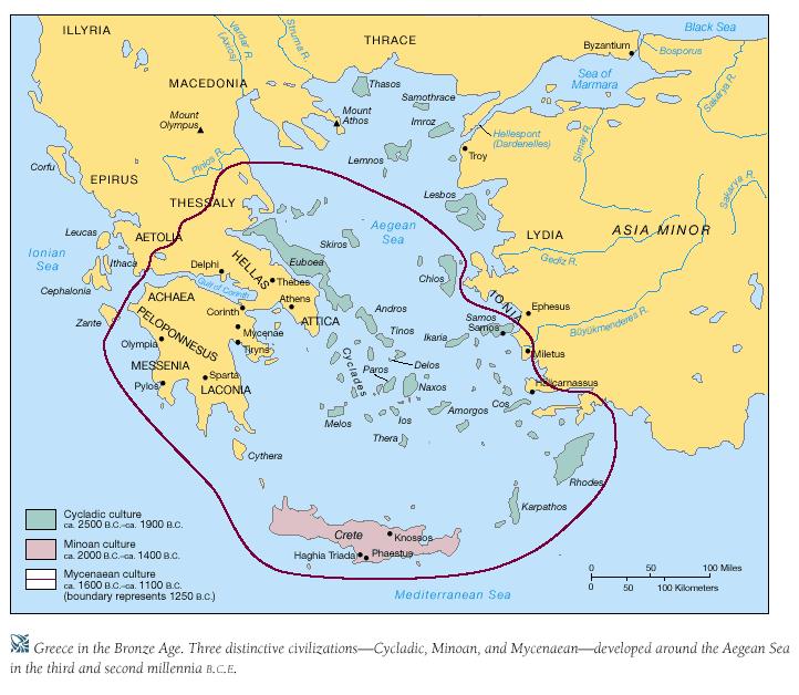 Chronology of the Aegean Bronze Age Bronze Age Minoan Cycladic Helladic Crete Aegean Islands Greek mainland Early 3000-2100 3000-1900 3000-2100 Middle I 2100-1900
