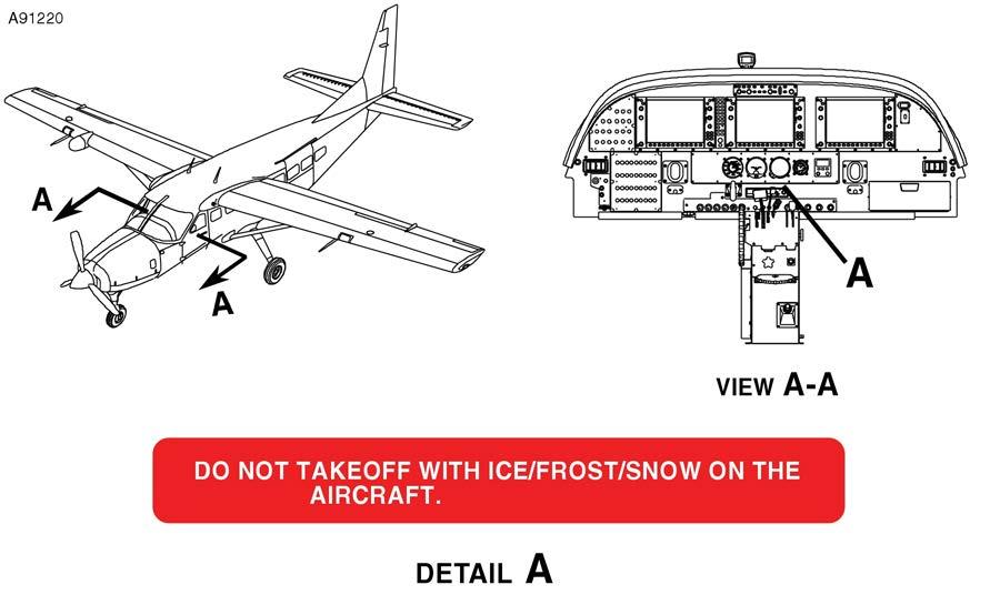 SECTION 2 CESSNA OPERATING LIMITATIONS MODEL 208B (867 SHP) PLACARDS (Continued) INTERIOR PLACARDS (Continued)