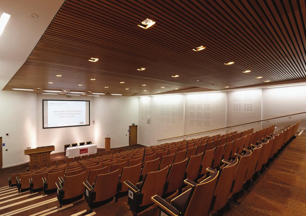 EDEN Lecture Theatre Hope ark Overview The 250 seat EDEN Lecture Theatre is equipped with touch screen controlled display and lighting facilities.