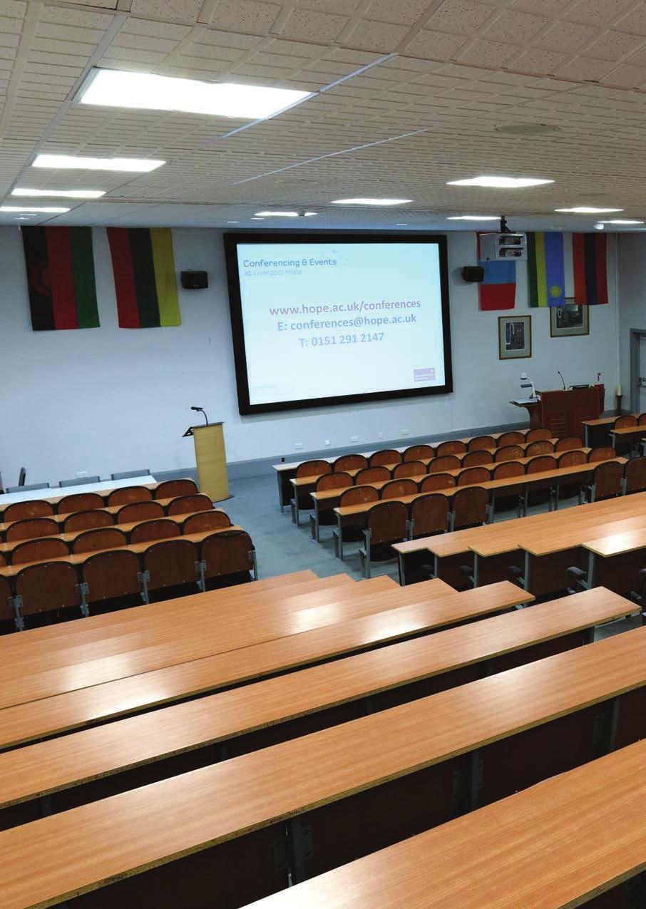 The lecture theatres have seats with fixed desks, so are ideal for sessions requiring delegates to take notes.