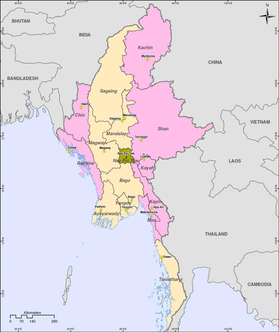 Myanmar overview Strategic location Land area 677,000 square km Population 51 million Ethnic diversity Economy (2014 estimates) GDP: US$65.