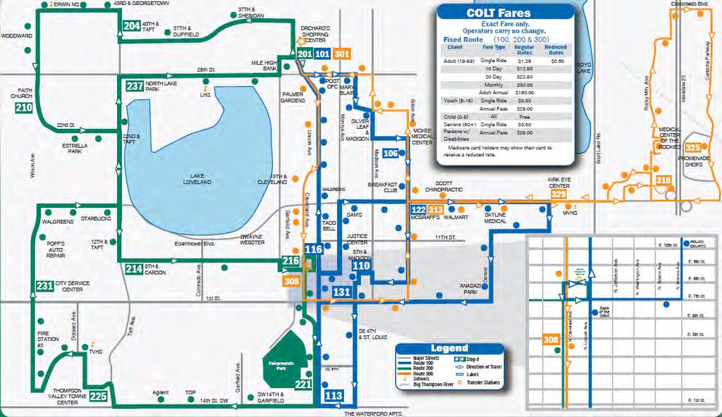Figure 3-7 COLT Bus Routes Source: