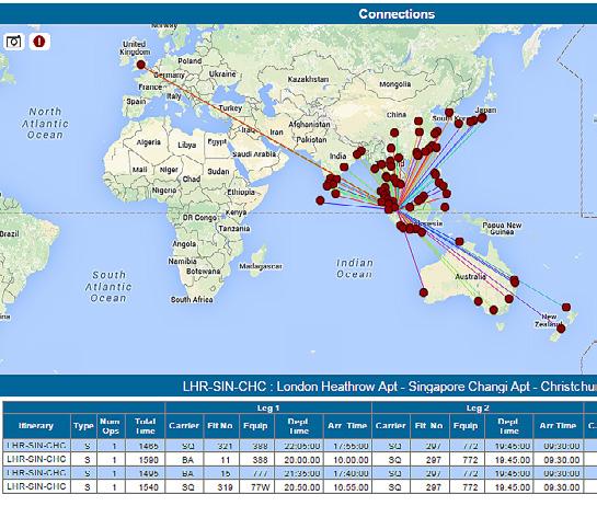 OAG Megahubs Index 2016 The World s Most Connected Airports connections analyser Unique connections insight Using global flight schedules and MCT exception tables, Connections Analyser dynamically