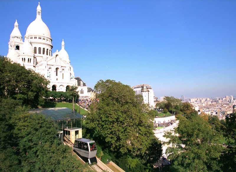 Paris Montmartre inclined Elevators 1900: Two inclined elevators were built to reach Monmartre, the mountaintop neighborhood of Paris The inclined elevators were entirely rebuilt in 1935 and 1991