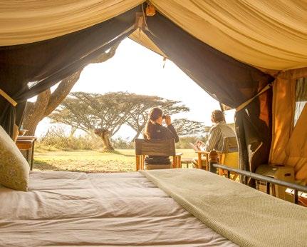 The camp offers ten luxury safari room tents - each with its own en-suite bathroom and indoor bucket shower, with personal tent attendant filling your bucket shower to the perfect temperature