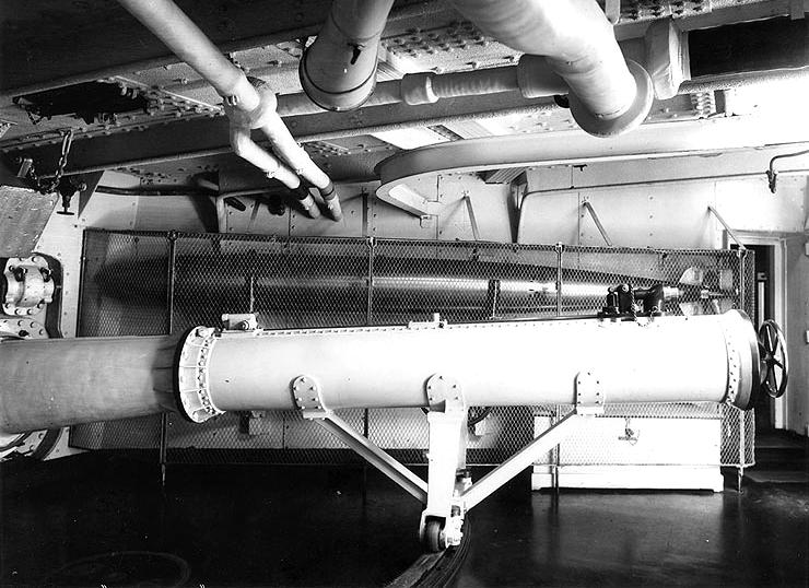 In the early twentieth century, American battleships routinely were fitted with above-water torpedo tubes that fired out of hinged openings in the ship s hull.