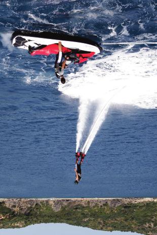 FLY BOARD AND ONE OF THE TWO JET SKIS
