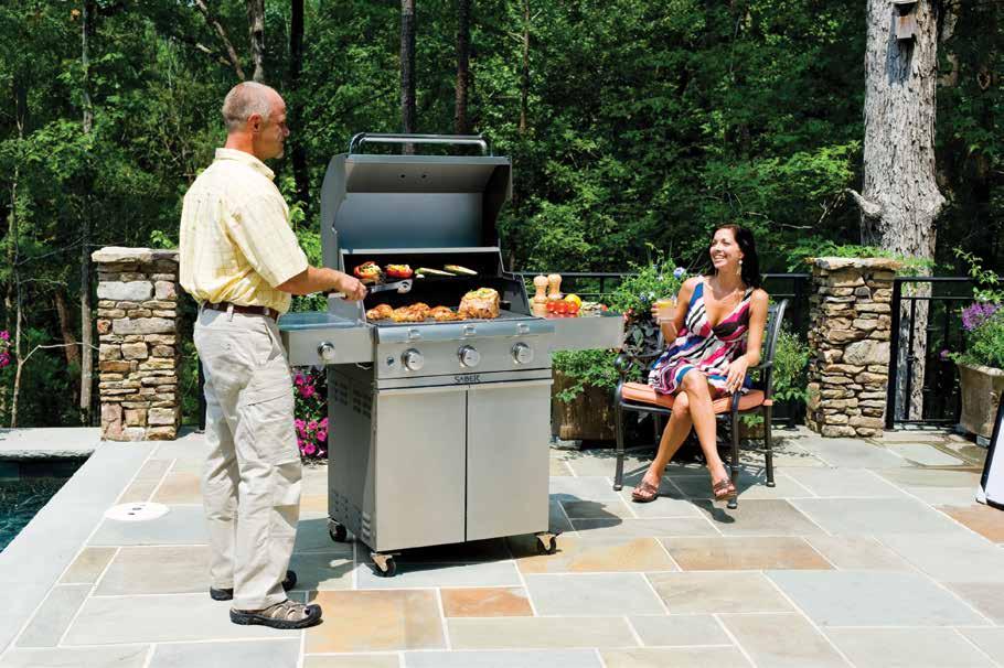 efficiency burner system uses 30% less gas Streamlined assembly process means you re grilling sooner with a SABER