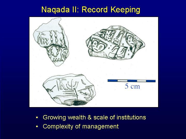 Naqada II: Record Keeping Growing wealth &