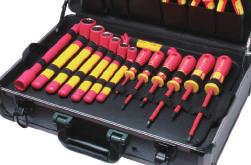 PK-2836M 1000V Insulated Metric Tool Kit PK-2836M tool kit is equipped with a range of 41pcs 1000V insulated single open end wrenches, single box