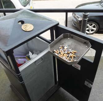 cigarette disposal features can be integrated into many of our standard