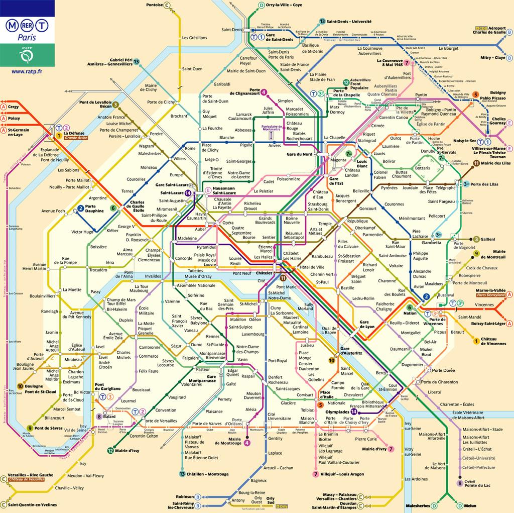 Map of the Parisian metro The map is really small here,
