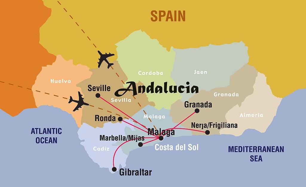 ABOUT COSTA DEL SOL, ANDALUCIA, SPAIN The jewel of historic Spain, Andalucia is the country s largest and most quintessential region.