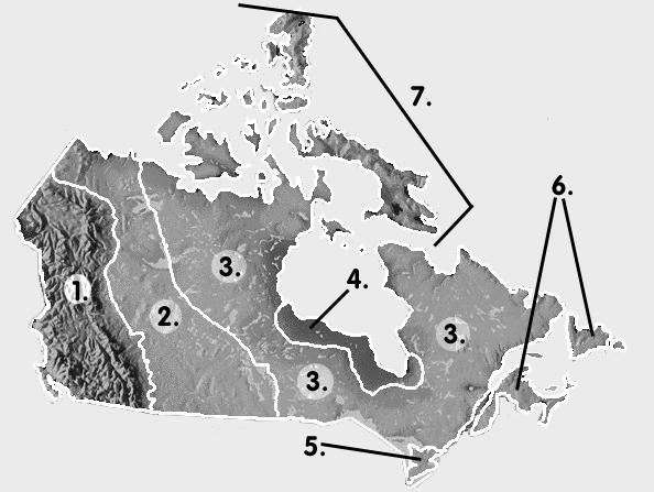 CANADA S REGIONS Name Directions: On the spaces below the map, write