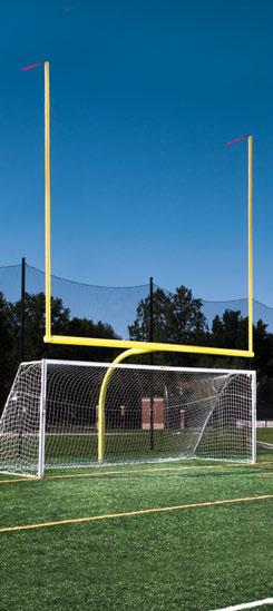 Aluminum goals MulTiple MounTing options & sizes aluminum football goal posts Available in high school, collegiate, or pro sizes 6 / Gooseneck and crossbar with 4 diameter uprights 8 Gooseneck allows