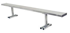benches Benches are aluminum planking attached to heavy steel support frames. Bench seat is 10 wide and available with a powder-coat finish. Bench seats are 1 6 high.