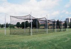 47 batting tunnels & CAgeS Batting tunnels Heavy duty 8 - / OD steel poles Premium architectural black powder coating Four steel pole design creates an open cage with the net hanging freely so balls