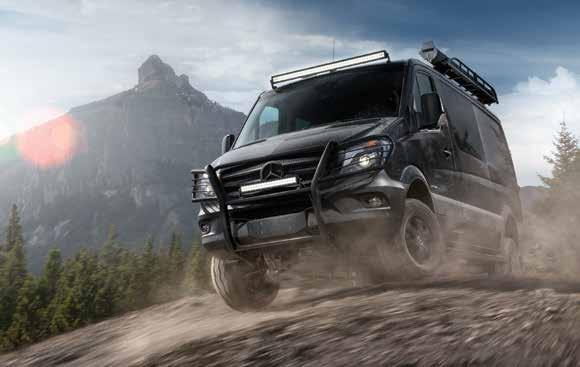 Pave your own way. The Sprinter 4x4. When the pavement stops, the Mercedes-Benz Sprinter 4x4 doesn t. Mud. Gravel. Sand. The Sprinter 4x4 handles it all.