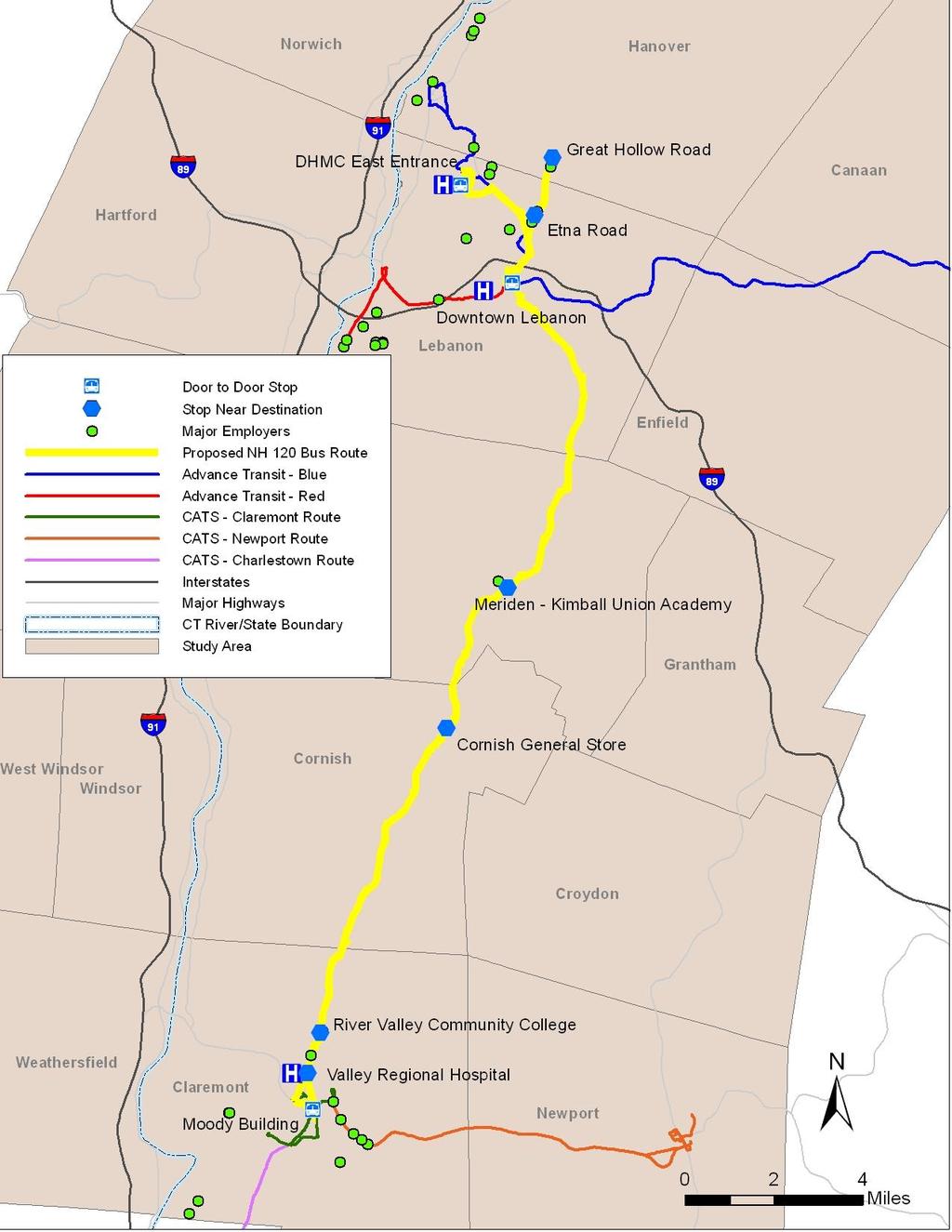 Figure 3: Proposed NH 120 Service: Connections to Regional
