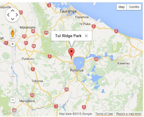 Location and Driving Instructions Tui Ridge Park is located on Oturoa Road 17 kms from central Rotorua.