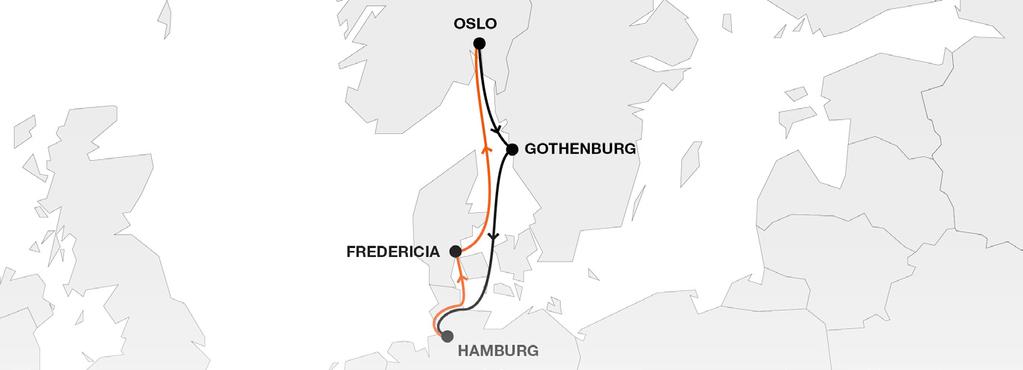 Nordic Short Sea GTE Gothenburg Express Own weekly direct service Connectivity to HL global network via hub