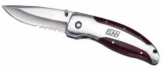 Blade Material: 420 Stainless Steel Handle Material: Stainless Steel w/layered Manchurian Ash Closed Length: 4 3/4 Lock