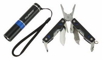The multi-tool includes mini pliers, wire cutter, small knife, nail file, bottle opener, hybrid flat Philips screwdriver, small and large screwdriver and tweezers.