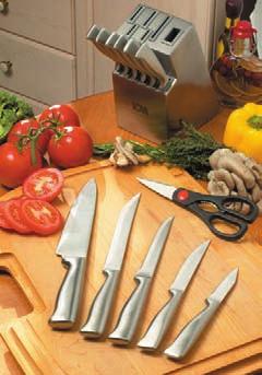 c. KS12 Deluxe Knife Set This Deluxe Knife set comes with a sleek, Stainless Steel knife block.