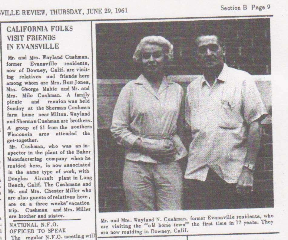June 29, 1961, Evansville