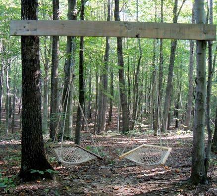 chain or use straps or rope to bridge greater distances Beams should be at least 2 x8. Branch, tree or post should be at least 4 diameter.