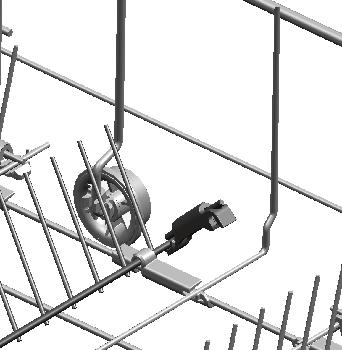 Zložljive žice košare spodaj (4 & 8 kosa) (odvisno od modela) Zložljivih žic (A), nameščenih na košaro spodaj v stroju, so pripravljene za enostavnejše nalaganje večjih kosov, kot so posode, sklede