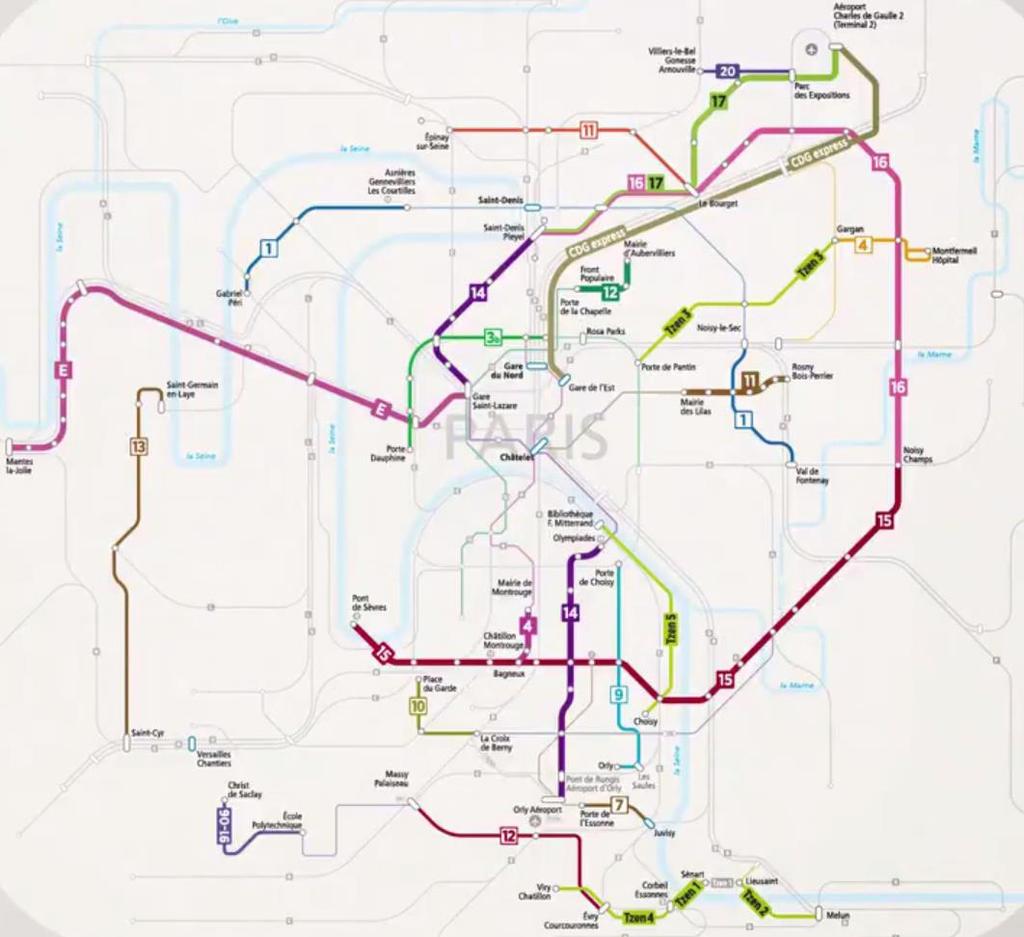Mass transit lines by