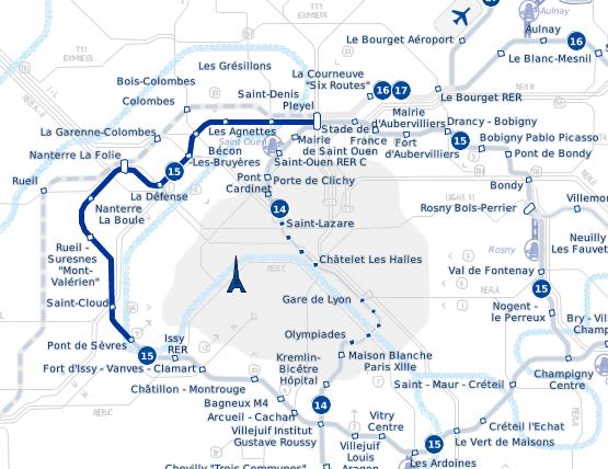 Grand Paris Express : Line 15 west (>2024) 4,2 Mds 20 km, 11 stations