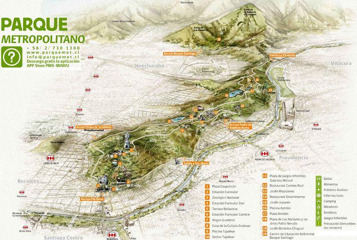 GUIDE TO SANTIAGO Places of Interest Cerro San Cristobal Cerro San Cristobal is the second highest hill in Santiago after Cerro Renca, rising 300m above the