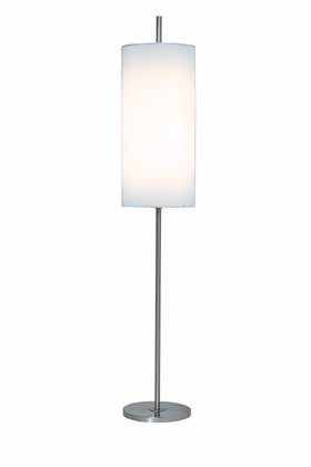 TAMIR FL8177 Description: Tamir Floor Lamp Dimensions: 13-3/4 Diam x 76 H Finish: Satin Nickel Shade: White Tissue Dull Description: Seneca Floor Lamp Dimensions: 20 Diam x 60 H