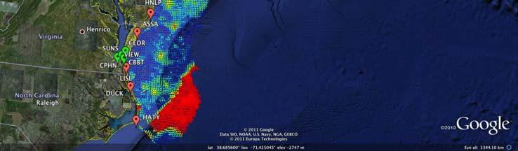 Network 1000 km Cape to Cape Mid-Atlantic HF Radar Network 16 Long-Range CODARs 8 Medium-Range CODARs 17