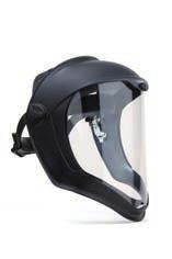 Special geometry offers expanded protection for the forehead and chin Large, resistant polycarbonate