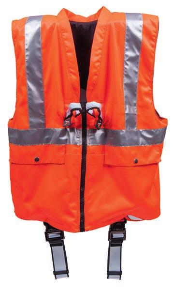 Fall Protection CATCH BELT WITH WARNING VEST Catch belt with integrated warning vest for workplaces with a danger of falling, especially with poor