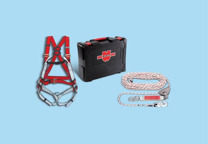 Attachment Points and Other Equipment FALL PROTECTION SETS Pro Set 2 Consisting of: Pro 3 catch belt. Following catch device with 15-m cladded-core rope. Storage case. Art. No. 0899 032 010 P. Qty.