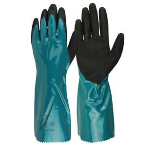 Chemical Protection Gloves Hand Protection NITRILE GLOVE CHEM 2530 Chemical protection glove made of nitrile, cotton liner, doubled nitrile coating on the palm, foamed coating for a better grip, very