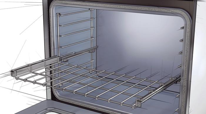 Use in oven with lateral grid The oven slide and oven rack can be connected by means of a