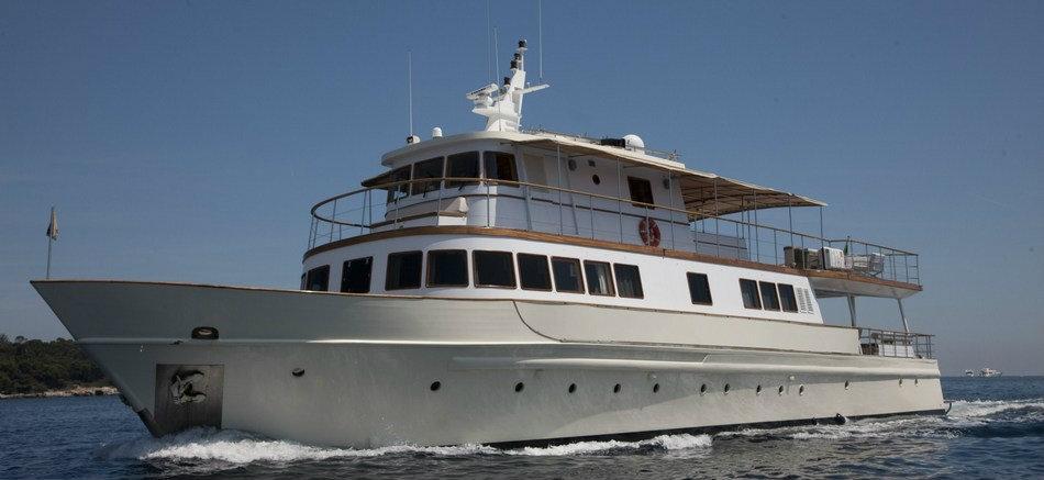 MOTOR YACHT CLARA ONE CHANTIER NAVAL DE L ESTEREL - 1961/2003 AVAILABLE FOR EVENT OR CRUISING CHARTERS YACHT CHARTER DESCRIPTION Clara One is a 32 metre motor yacht which was built and launched by