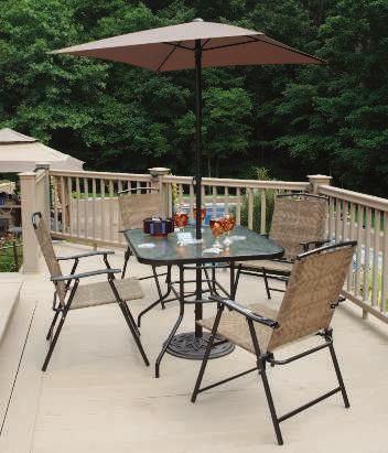Summerlin Sling Fabric Summerlin Umbrella Fabric SUMMERLIN PATIO SET A slate gray finish on this table s powder coated steel frame contrasts with a