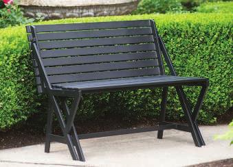 CONVERTIBLE BENCH/PICNIC TABLE This simple bench for 2 unfolds in one swift move to become a 4-seat