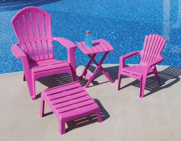 WHITE DESERT CLAY LEMON YELLOW SUMMER GREEN RADIANT ORCHID CHERRY RED POOL BLUE BRIGHT VIOLET SAGE HUNTER GREEN EARTH BROWN A. ADIRONDACK CHAIR 32.5"W x 30"D x 37.