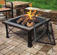 , 50,000 BTU propane tank that lights up lava rock in a stainless steel burner, providing an inviting glow for you and your guests.