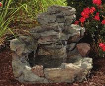 4-TIER ROCK FOUNTAIN Features a sprawling faux rock design with a