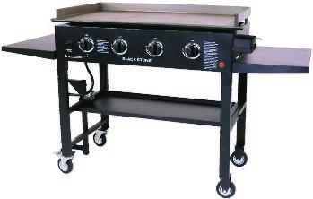 Calibrated top vent for smoking or grilling. Easy clean out ash drawer. Heavy duty locking casters. High quality ceramic all-weather grill. 800426 $899.